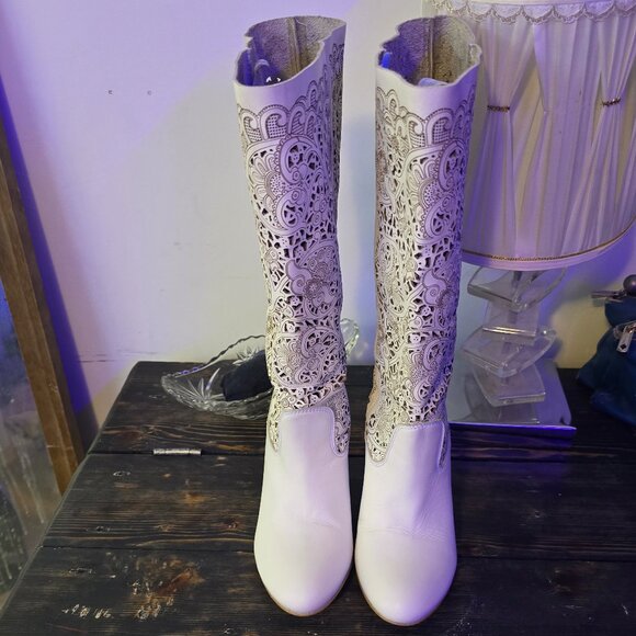 Italian western knee high boots - Picture 1 of 3